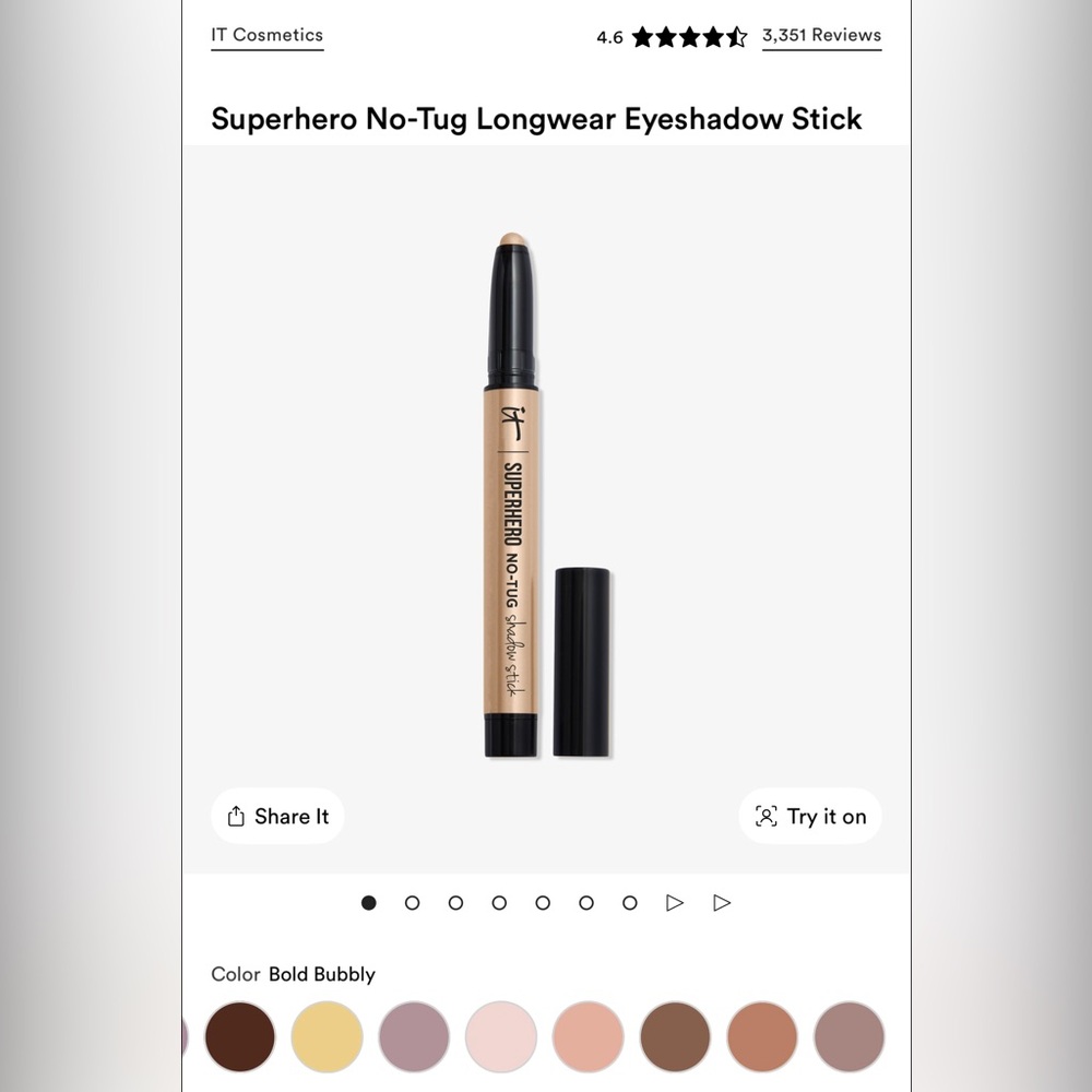 IT Cosmetics Superhero No-Tug Eyeshadow Stick - Bold Bubbly